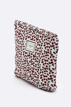 Large Floral Crinkle Pouch