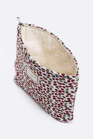 Large Floral Crinkle Pouch
