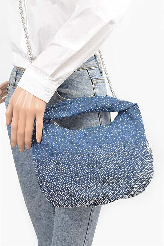 Soft Bling Denim Hobo