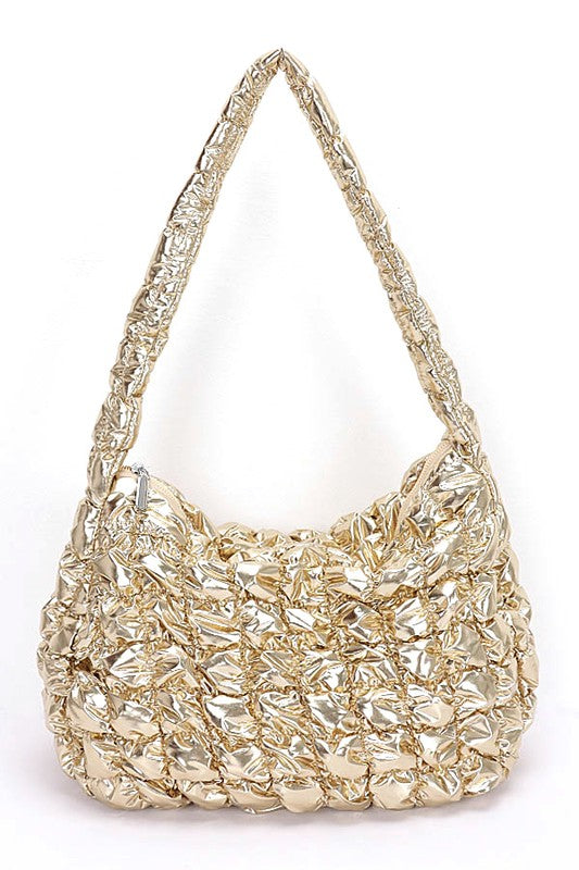 Big Bubble Metallic Crossbody Bag