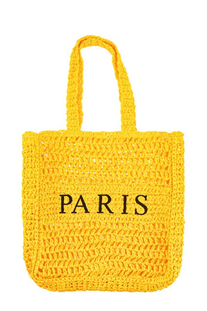 PARIS Straw Tote Bag