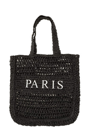 PARIS Straw Tote Bag