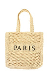 PARIS Straw Tote Bag