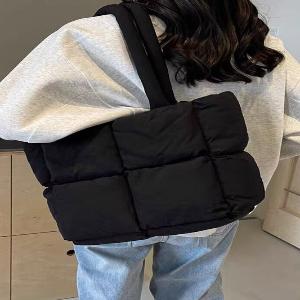 Quilted Puffer Tote Bag