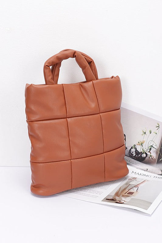 Soft Puffer Top Handle tote Bag