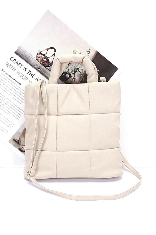 Soft Puffer Top Handle tote Bag