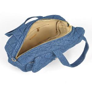 Cha Cha Quilted Denim Top Handle Bag