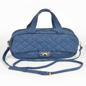 Cha Cha Quilted Denim Top Handle Bag