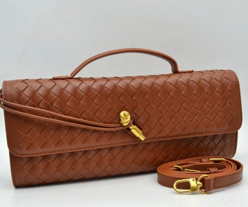 Weaved Top Handle City Clutch
