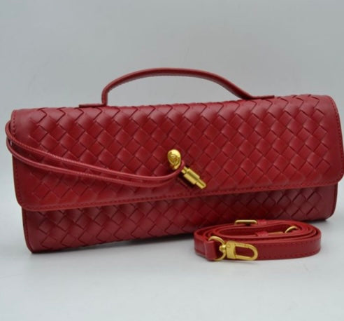 Weaved Top Handle City Clutch